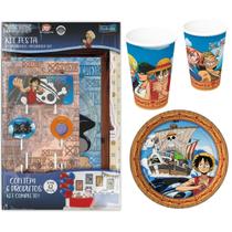 Kit Festa de Aniversário Decorativa + Copos e Pratos Anime One Piece - 94 peças - Festcolor Kit Festa de Aniversário Decorativa + Copos e Pratos Anime One Piece - 94 peças - Festcolor