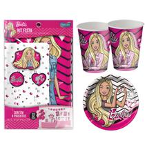 Kit Festa de Aniversário Decorativa + Copos e Pratos Boneca Barbie - 94 peças - Festcolor