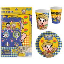 Kit Festa de Aniversário Decorativa + Copos e Pratos Chico Bento - 94 peças - Festcolor Kit Festa de Aniversário Decorativa + Copos e Pratos Chico Bento - 94 peças - Festcolor