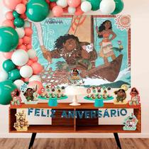 Kit Festa De Aniversário Moana Com 39 Peças Infantil Em Eva