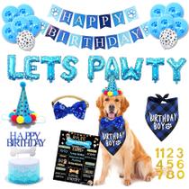 Kit Festa de Aniversário para Cachorro Zohokie Boy - com Bandana e Chapéu