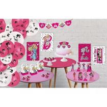 Kit Festa Decoração Aniversário Infantil da Barbie 90 Peças Kit Festa Decoração Aniversário Infantil da Barbie 90 Peças