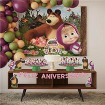 Kit festa Decoração aniversário Masha e o Urso 39pçs EVA