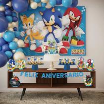 Kit festa decoração aniversário Sonic 39pçs completa em EVA
