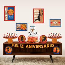 Kit Festa Decoração Basquete Festa Aniversário 40 Itens Kit Festa Decoração Basquete Festa Aniversário 40 Itens