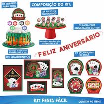 Kit Festa Decoração Cassino Festa Aniversário 40 Itens Kit Festa Decoração Cassino Festa Aniversário 40 Itens