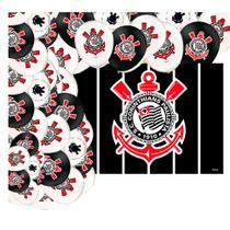 Kit festa Decoração Corinthians Painel GIGANTE + 25 balões