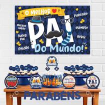 Kit Festa Decoração Dia Dos Pais 33pçs Melhor Pai do Mundo