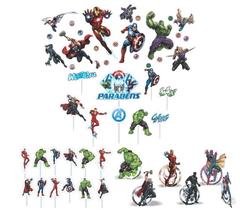 Kit Festa Decoração EVA Vingadores Avengers Topo de Bolo Piffer