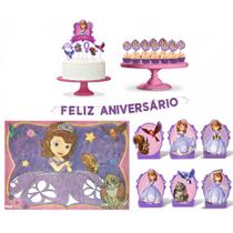 Kit festa Decoração Princesinha Sofia 39 pçs completa em EVA Kit festa Decoração Princesinha Sofia 39 pçs completa em EVA