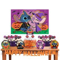 Kit Festa Decoração Pronta Stitch Halloween C/ 33 Itens