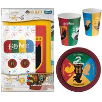 Kit Festa Decorativa Comemoração Aniversário Harry Potter + 16 Copos e 16 Pratos - 94 peças - Festcolor