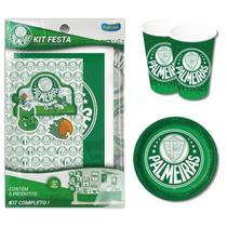 Kit Festa Decorativa Comemoração Aniversário Palmeiras + 16 Copos e 16 Pratos - 94 peças - Festcolor Kit Festa Decorativa Comemoração Aniversário Palmeiras + 16 Copos e 16 Pratos - 94 peças - Festcolor