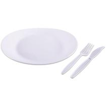 Kit Festa Descartável Churrasco Prato+garfo+faca BC PCT com 10