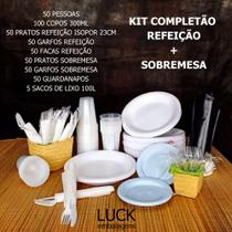 Kit Festa Descartável Completão 50,100 e 150 Pessoas Prático e Completo
