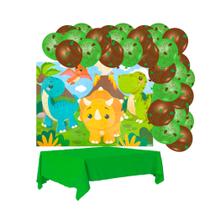 Kit festa Dino Baby Decoração Aniv Painel + 25 Balão +Toalha Kit festa Dino Baby Decoração Aniv Painel + 25 Balão +Toalha