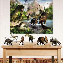 Kit festa Dinossauros painel poli banner e displays de mesa adesivados
