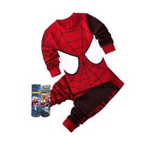 Kit festa do Pijama Menino spider black Longa com meia