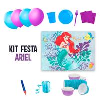 Kit Festa Em Casa Aniversário Completo Ariel Pequena Sereia - PIFFER