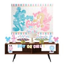 Kit Festa Em Casa Chá Revelação Mickey Minnie 39 Peças Piffer