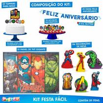 Kit Festa Fácil Aniversário 39Pçs - Os Vingadores Kit Festa Fácil Aniversário 39Pçs - Os Vingadores