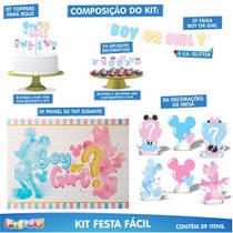 Kit Festa Fácil Chá Revelação 39 Pçs - Minnie e Mickey