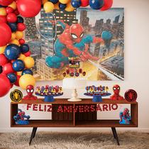 Kit Festa Fácil Decoração Homem Aranha Aniversário Comemoração - 39 Itens - Piffer