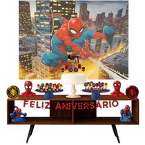 Kit Festa Fácil Decoração Homem Aranha Aniversário Comemoração - 39 Itens - Piffer