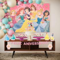 Kit Festa Fácil Decoração Princesas Disney Aniversário Comemoração - 39 Itens - Piffer