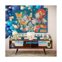 Kit Festa Fácil Decoração Sonic De Aniversário 39 Pç Kit Festa Fácil Decoração Sonic De Aniversário 39 Pç