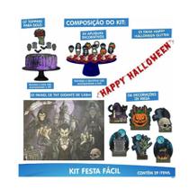 Kit festa facil halloween horripilante c/ 39 itens