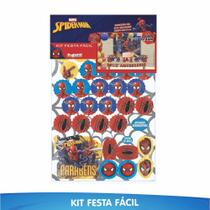 Kit Festa Fácil Homem Aranha - 39 Itens - 01 Unidade - Piffer - Rizzo Kit Festa Fácil Homem Aranha - 39 Itens - 01 Unidade - Piffer - Rizzo
