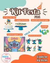 Kit Festa Fácil Stitch 64 Itens - Decoração Premium Kit Festa Fácil Stitch 64 Itens - Decoração Premium