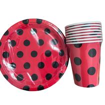 Kit Festa Festa Joaninha Lady Bug - Copo + Prato 16 Peças Ponto das Festas - Inspire sua Festa Loja