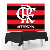Kit festa Flamengo Decoração Anive Toalha Preta + Painel TNT