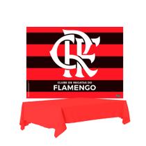 Kit festa Flamengo Decoração Anive Toalha Vermelha + Painel