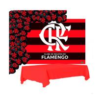 Kit festa Flamengo Toalha Vermelha PLA + Painel +Balão preto Kit festa Flamengo Toalha Vermelha PLA + Painel +Balão preto