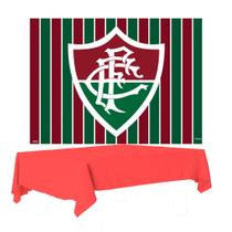 Kit Festa Fluminense Decoração Anive Painel +Toalha Vermelha