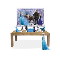 Kit Festa Frozen Elsa e Olaf 7 Display + Painel Aniversario