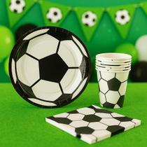 Kit Festa Futebol 10 Copos 270 ml + 10 Pratos 18 cm + 20 Guardanapos 32x32 cm Silver Festas Kit Festa Futebol 10 Copos 270 ml + 10 Pratos 18 cm + 20 Guardanapos 32x32 cm Silver Festas