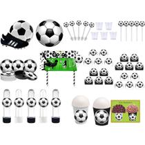 Kit festa Futebol (preto e branco) 155 peças (20 pessoas) - Produto artesanal