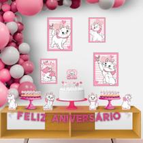 Kit festa Gatinha Marie Decoração Aniversário completa 40pçs