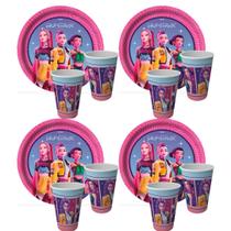 Kit Festa Guerreiras do K-Pop: 16 Copos 200 ml + 16 Pratos 18 cm Festcolor Inspire Sua Festa Loja
