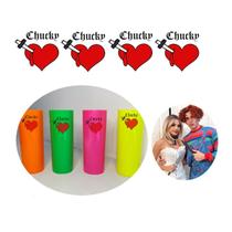 Kit Festa halloween 4 adesivos base água coração chucky