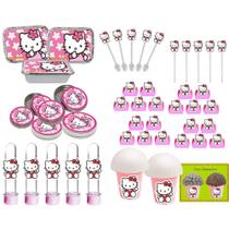 Kit festa Hello Kitty 106 peças (10 pessoas) - Produto artesanal