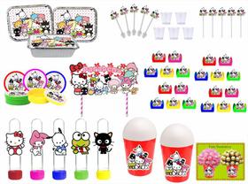 Kit Festa Hello Kitty e Amigos 113 peças (10 pessoas) marmita vso - Produto artesanal