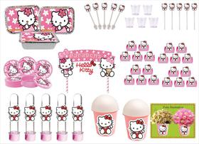 Kit Festa Hello Kitty rosa 173 peças (20 pessoas) marmita vso