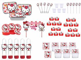 Kit Festa Hello Kitty vermelho 191 peças (20 pessoas)