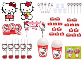 Kit Festa Hello Kitty vermelho 255 peças (30 pessoas)