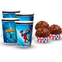 Kit festa Homem Aranha 100 forminhas + 8 Copos tématicos Kit festa Homem Aranha 100 forminhas + 8 Copos tématicos